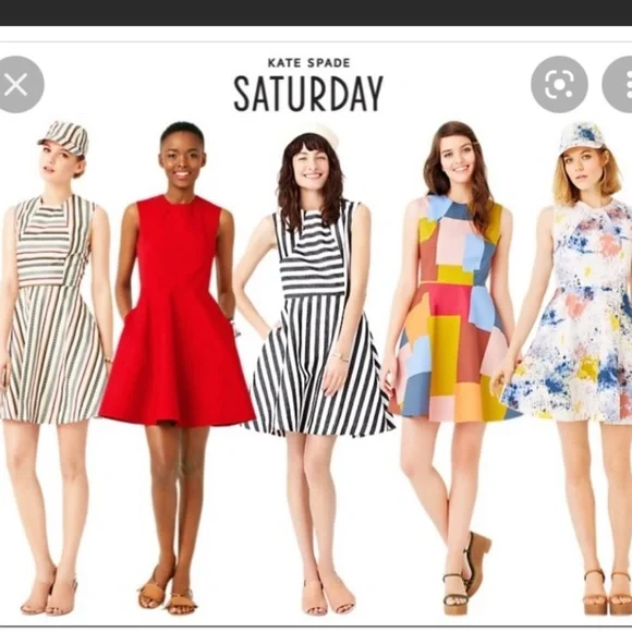 kate spade | Dresses | Kate Spade Black White Saturday Striped Casual Dress 